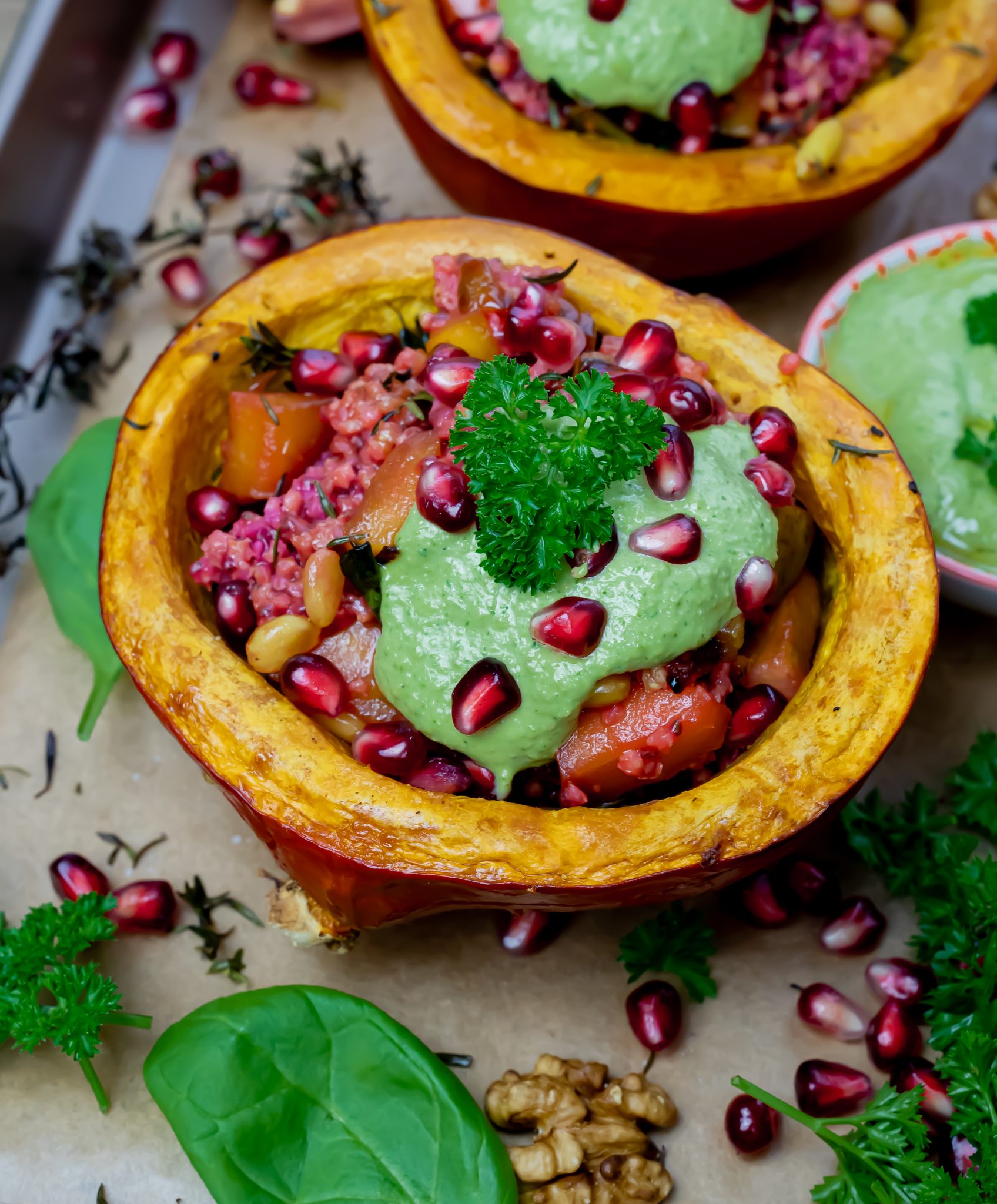 Gefüllter Kürbis mit Quinoa &amp; Tahin | Deutschland is(s)t vegan